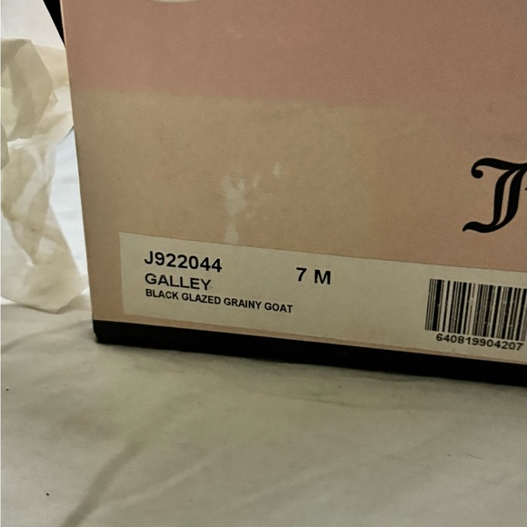 VTG Juicy Couture Mid Calf Leather Harness Boots GALLEY BLACK GLAZED GRAINY GOAT - Picture 10 of 13